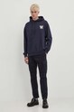 Wood Wood hanorac de bumbac Cass AA Moss Embroidery Hoodie 10285606.2424 bleumarin SS24