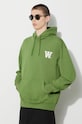Бавовняна кофта Wood Wood Cass AA Moss Embroidery Hoodie зелений 10285606.2424