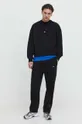 Bombažen pulover Hugo Blue črna