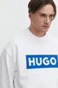 bela Bombažen pulover Hugo Blue