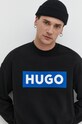 HUGO Blue hanorac de bumbac negru 50522375