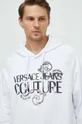 bela Bombažen pulover Versace Jeans Couture