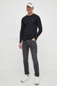 BOSS Orange longsleeve din bumbac 50512111 negru SS25