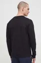 Bombažna majica z dolgimi rokavi BOSS črna