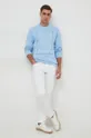 Bombažen pulover Armani Exchange modra