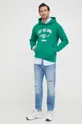 Βαμβακερή μπλούζα United Colors of Benetton πράσινο