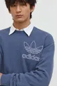 modra Bombažen pulover adidas Originals