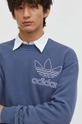 modra Bombažen pulover adidas Originals