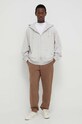American Vintage bluza bawełniana SWEAT ML CAPUCHE MKOD03DE24 szary SS24
