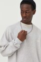 American Vintage bluza bawełniana SWEAT ML COL ROND szary MKOD03BE24