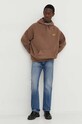 American Vintage felpa MIZU03FE24 marrone SS24