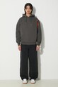 Mikina Alpha Industries Flock Logo Hoody 146340. sivá SS24