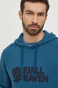 kék Fjallraven pamut melegítőfelső Fjällräven Logo Hoodie