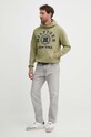 Φούτερ με λινό μείγμα Tommy Hilfiger MW0MW34447 πράσινο SS24