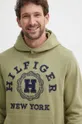 zöld Tommy Hilfiger vászonkeverék pulóver