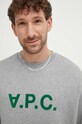 A.P.C. hanorac de bumbac Sweat Eliot gri COFDX.H27836.PLB
