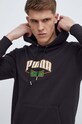 Puma hanorac de bumbac negru 624396