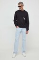 Bavlněná mikina Calvin Klein Jeans J30J325155 černá SS24