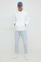 Bombažen pulover Calvin Klein Jeans bela