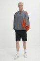 A-COLD-WALL* hanorac de bumbac Brushstroke Crewneck ACWMW184 gri SS24