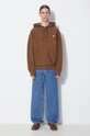 Mikina Carhartt WIP Hooded American Script Sweat I028279.1ZDXX hnedá SS24