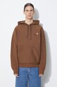 Mikina Carhartt WIP Hooded American Script Sweat hnedá I028279.1ZDXX