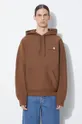 brown Carhartt WIP hooded sweatshirt American Script Sweat