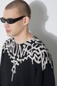 Bavlněná mikina Marcelo Burlon Graffiti Wings Comfort Crew CMBA097S24FLE001100C černá
