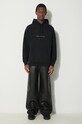Pamučna dukserica Marcelo Burlon Party Quote Regular Hoodie CMBB007S24FLE0051001 crna SS24