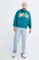 Bombažen pulover Tommy Jeans turkizna