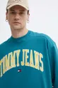turkizna Bombažen pulover Tommy Jeans
