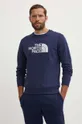 mornarsko modra Bombažen pulover The North Face M Drew Peak Crew Light