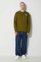Bavlněná mikina The North Face M Simple Dome Crew NF0A7X1IPIB1 zelená SS24