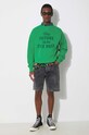 Хлопковая кофта Human Made Tsuriami Sweatshirt HM27CS026 зелёный SS24