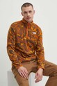The North Face bluza sportowa 100 Glacier Printed bez kaptura pomarańczowy NF0A858ZWKO1