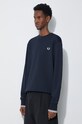 Бавовняна кофта Fred Perry Crew Neck Sweatshirt темно-синій M7535.248
