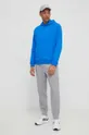 Bombažen pulover New Balance modra