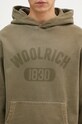 Хлопковая кофта Woolrich Garment Dyed Logo Hoodie зелёный CFWOSW0220MRUT3686