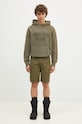 Bavlněná mikina Woolrich Garment Dyed Logo Hoodie CFWOSW0220MRUT3686 zelená