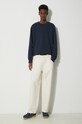 Μπλούζα Woolrich Logo Script Crewneck CFWOSW0225MRUT3684 σκούρο μπλε SS24