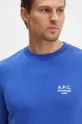 modra Bombažen pulover A.P.C. sweat rider