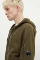zelena Bombažen pulover C.P. Company Diagonal Raised Fleece Zipped