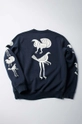 by Parra hanorac de bumbac Fancy Pigeon Crew Neck 51120 bleumarin SS24