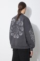 Одежда Хлопковая кофта PLEASURES Skull Spiral Quarter Zip P24SP035.BLACK серый