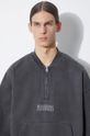 Бавовняна кофта PLEASURES Skull Spiral Quarter Zip P24SP035.BLACK сірий
