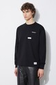 Бавовняний лонгслів NEIGHBORHOOD Classic-P Crewneck чорний 241FPNH.CSM05