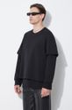 Mikina Neil Barrett Slim Dropped Shoulder Double Layer Sweatshirt čierna MY72251R.Y501.001N