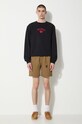 Maharishi hanorac de bumbac Dragon Anniversary Crew Sweat 1267.BLACK negru SS24