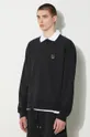 czarny Maison Kitsuné bluza bawełniana Bold Fox Head Patch Oversize Sweatshirt