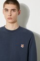 Хлопковая кофта Maison Kitsuné Fox Head Patch Regular Sweatshirt LM00301KM0001 тёмно-синий
